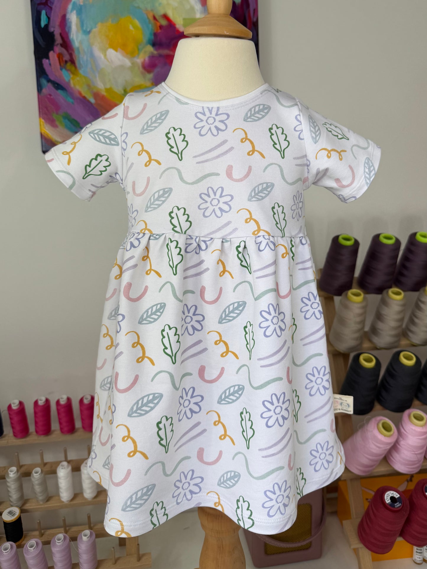 Exclusive Floral print childrens stretchy dress