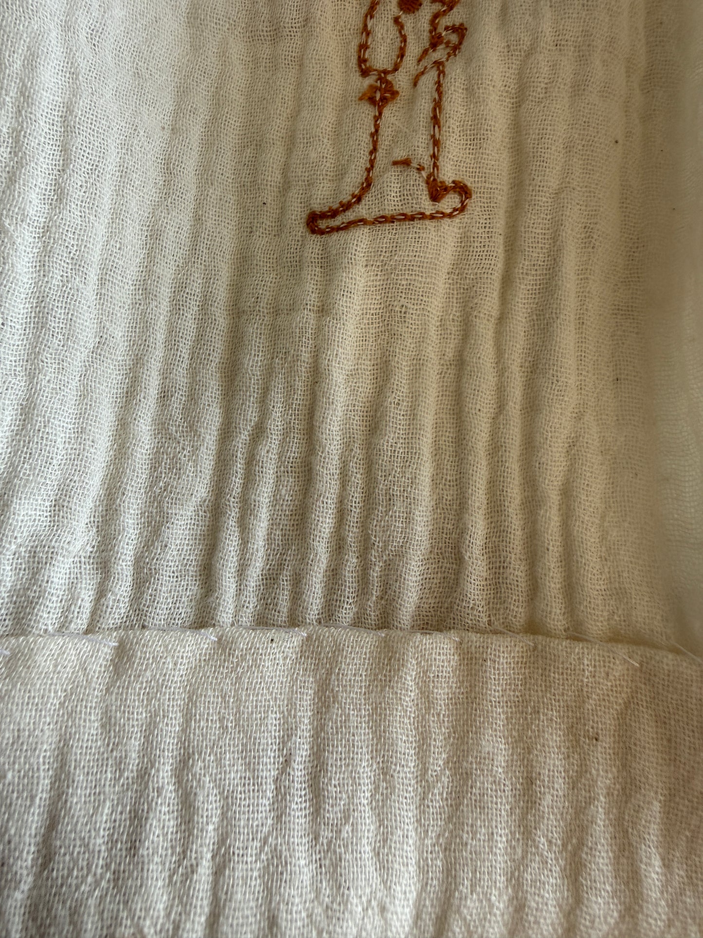 100% Cotton Muslin Kids Trousers with emroidered Dog detail