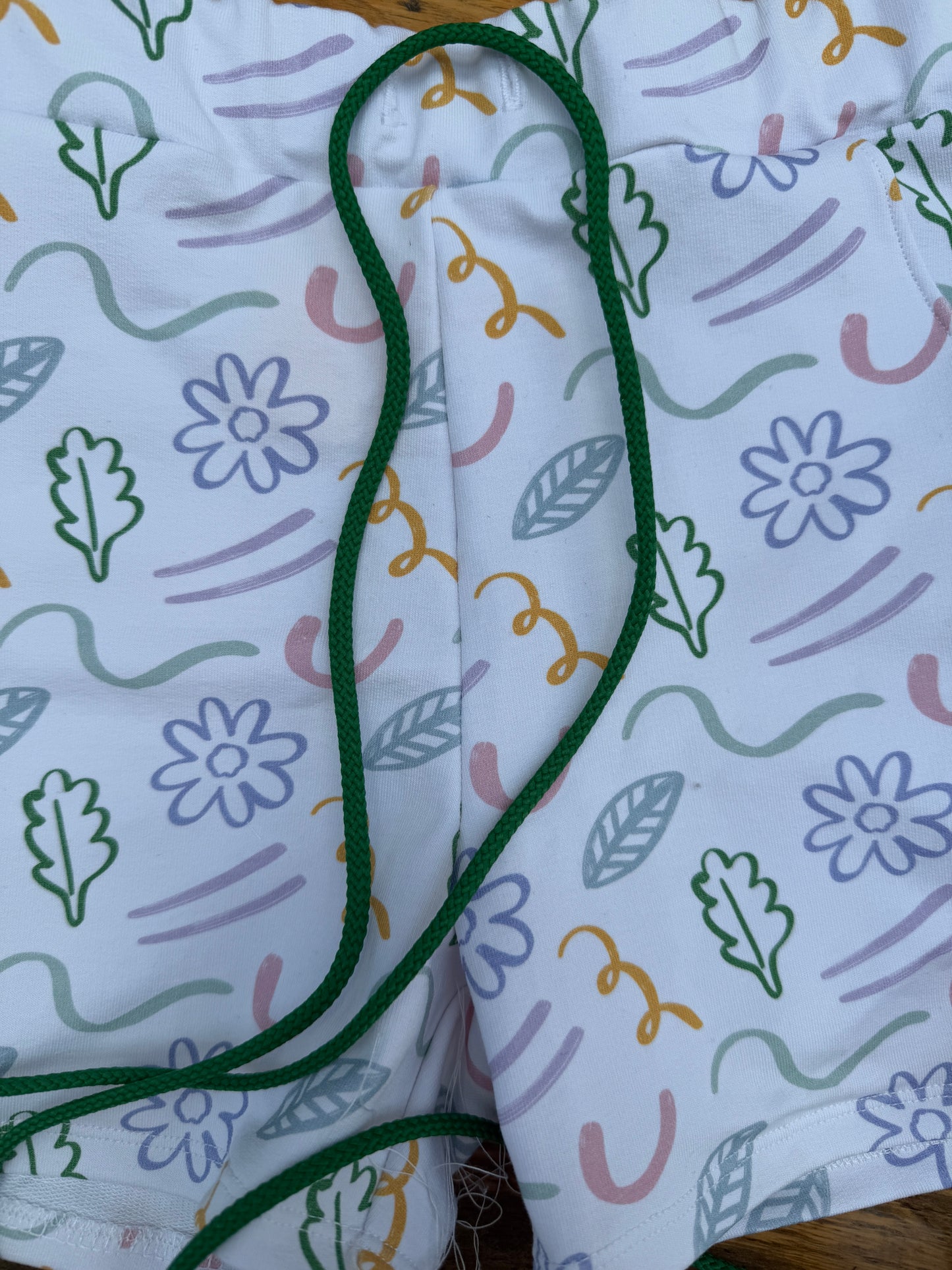 C&P Floral Squiggle Organic Jersey Shorts