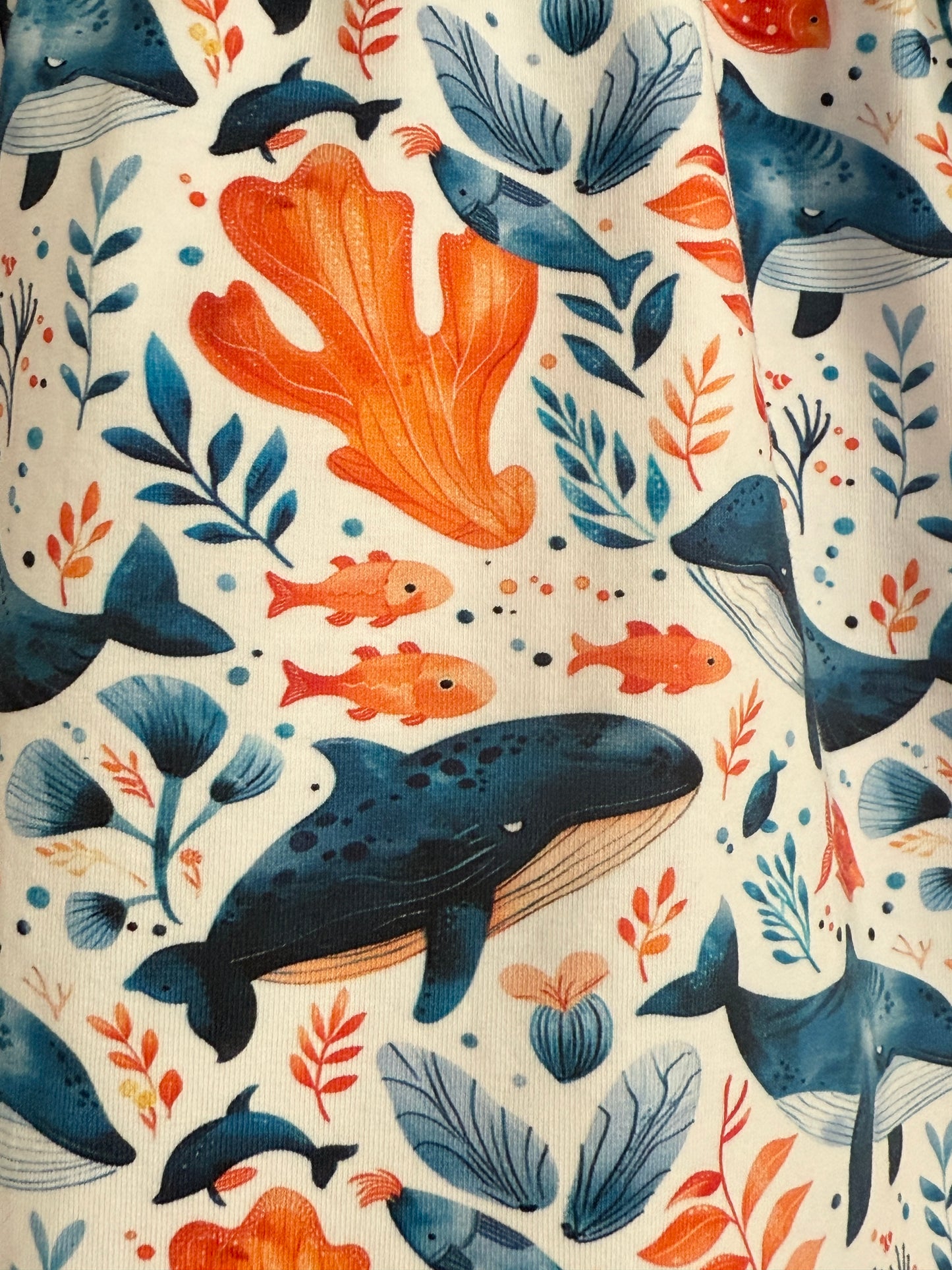Whale under the Sea Organic Jersey Kids Dress