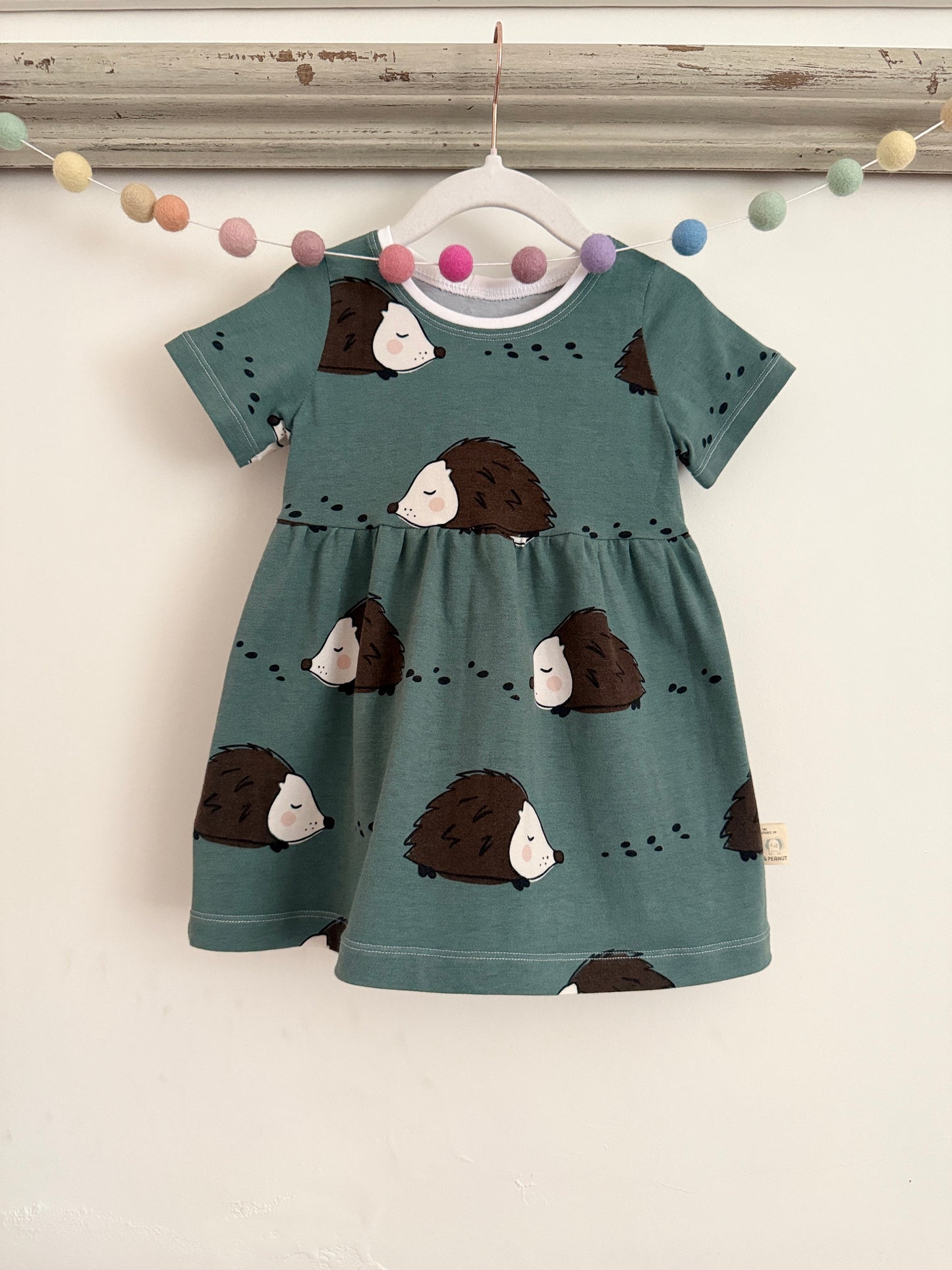 Organic Hedgehog print Jersey Dress