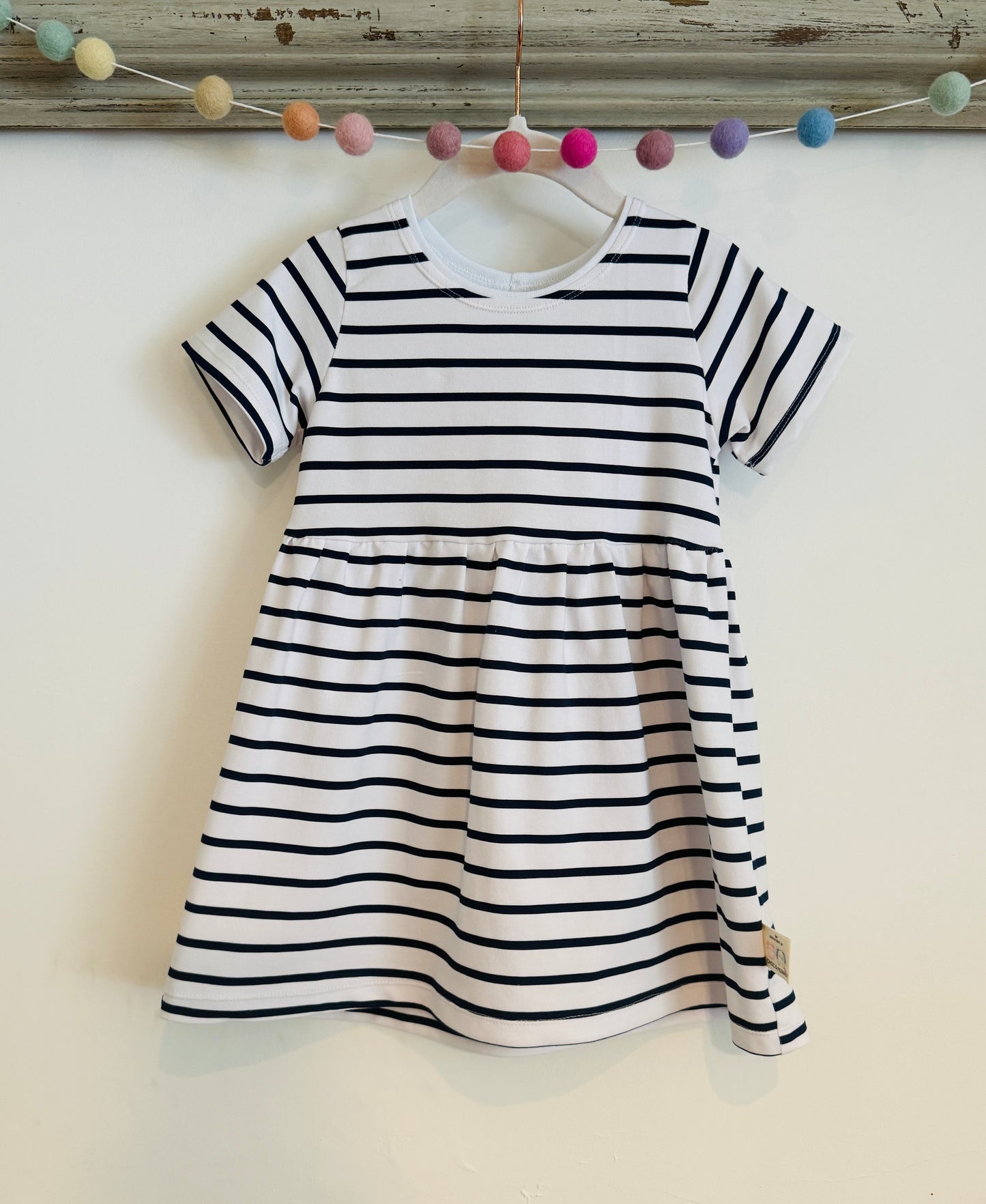 Classic Navy Stripe certified Jersey Kids Dress
