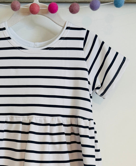 Classic Navy Stripe certified Jersey Kids Dress