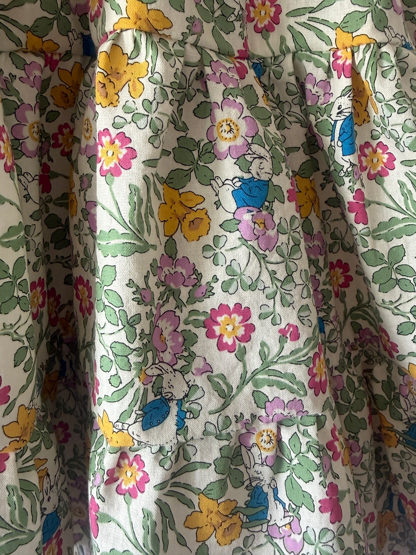 100% Cotton Bunny Garden Girls Strappy Dress