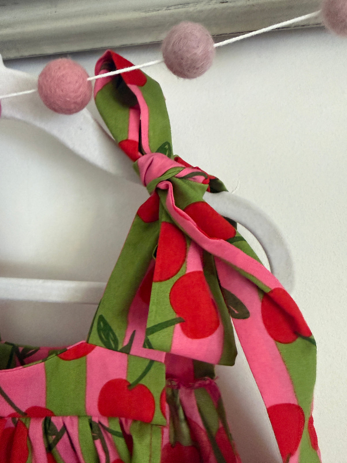 100% Cotton Cherry Girls strappy Dress