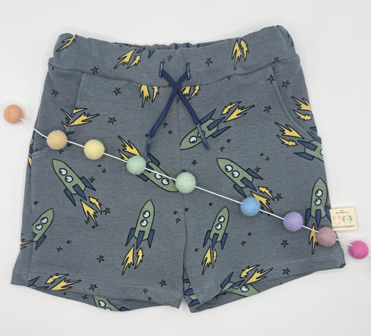 Rockets in Space Organic Unisex Children's Shorts