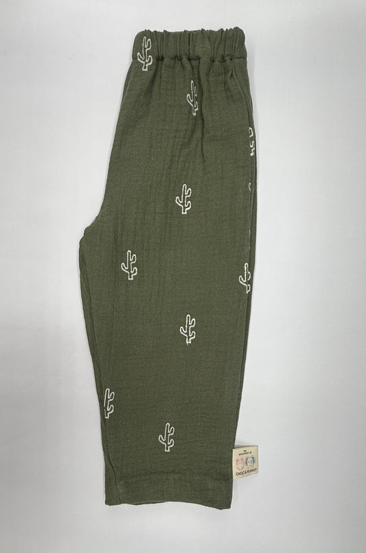 100% Cotton Muslin Kids Cactus Trousers