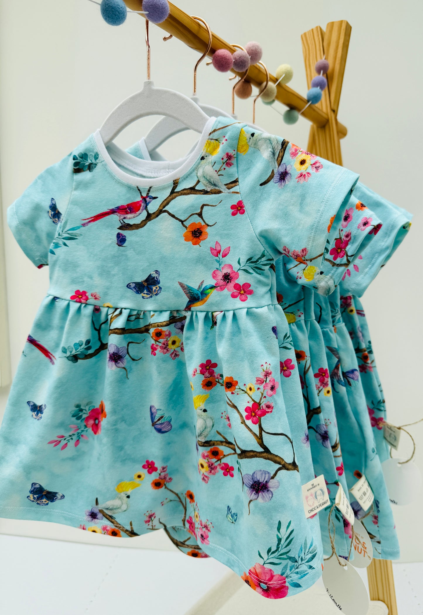 Exotic Bird & Butterfly Organic Jersey Dress