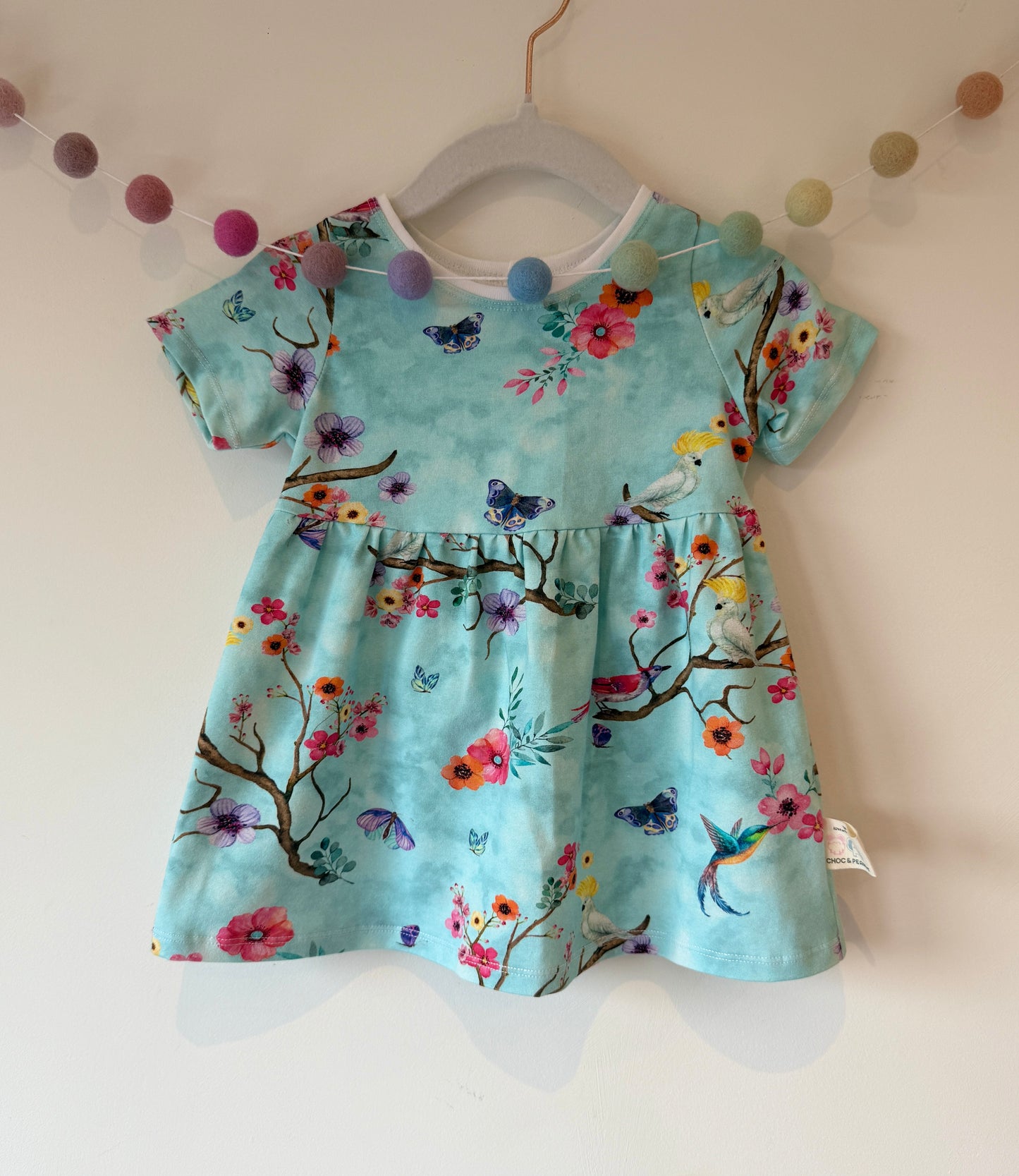 Exotic Bird & Butterfly Organic Jersey Dress
