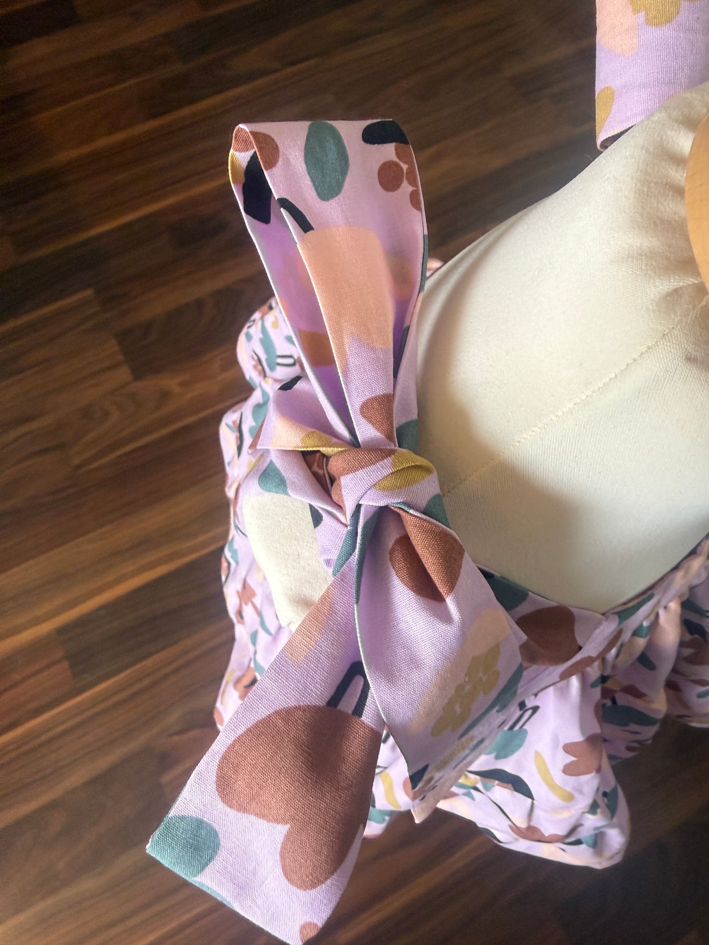 100% Cotton Floral Lilac Girls strappy Dress