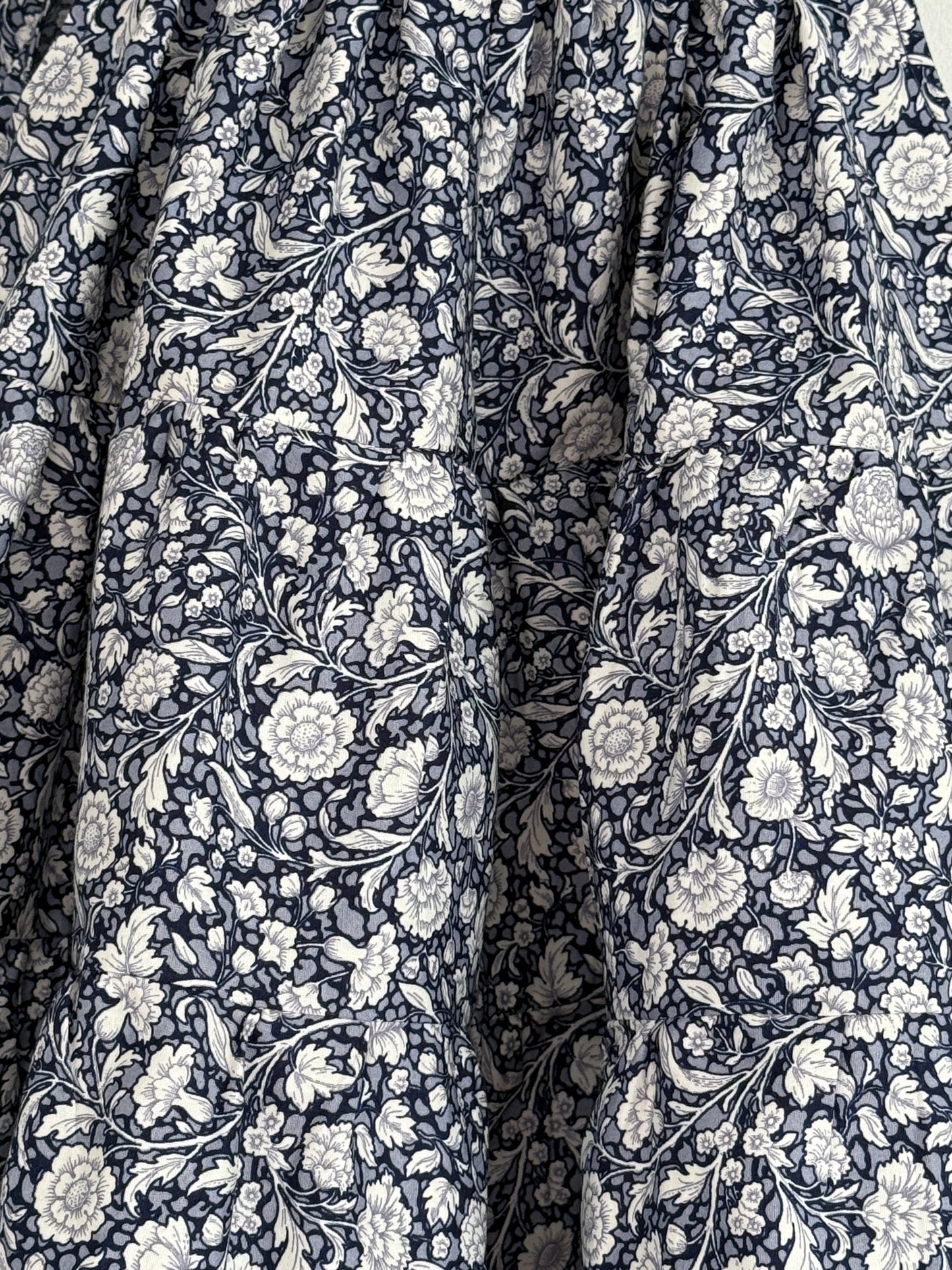 100% Organic Cotton Floral Navy & White Tiered Dress