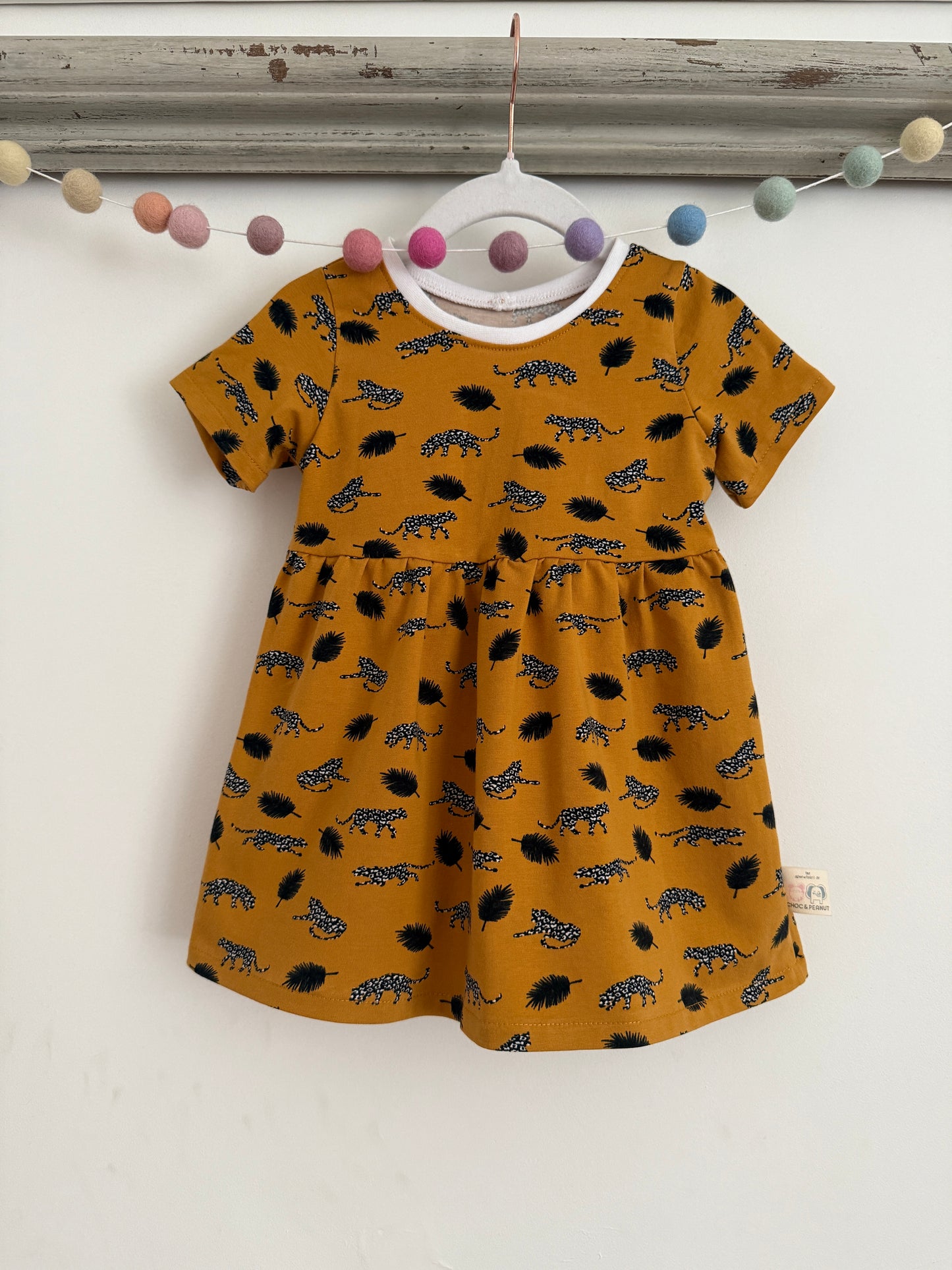 Organic Cheetah & Feather Jersey Dress