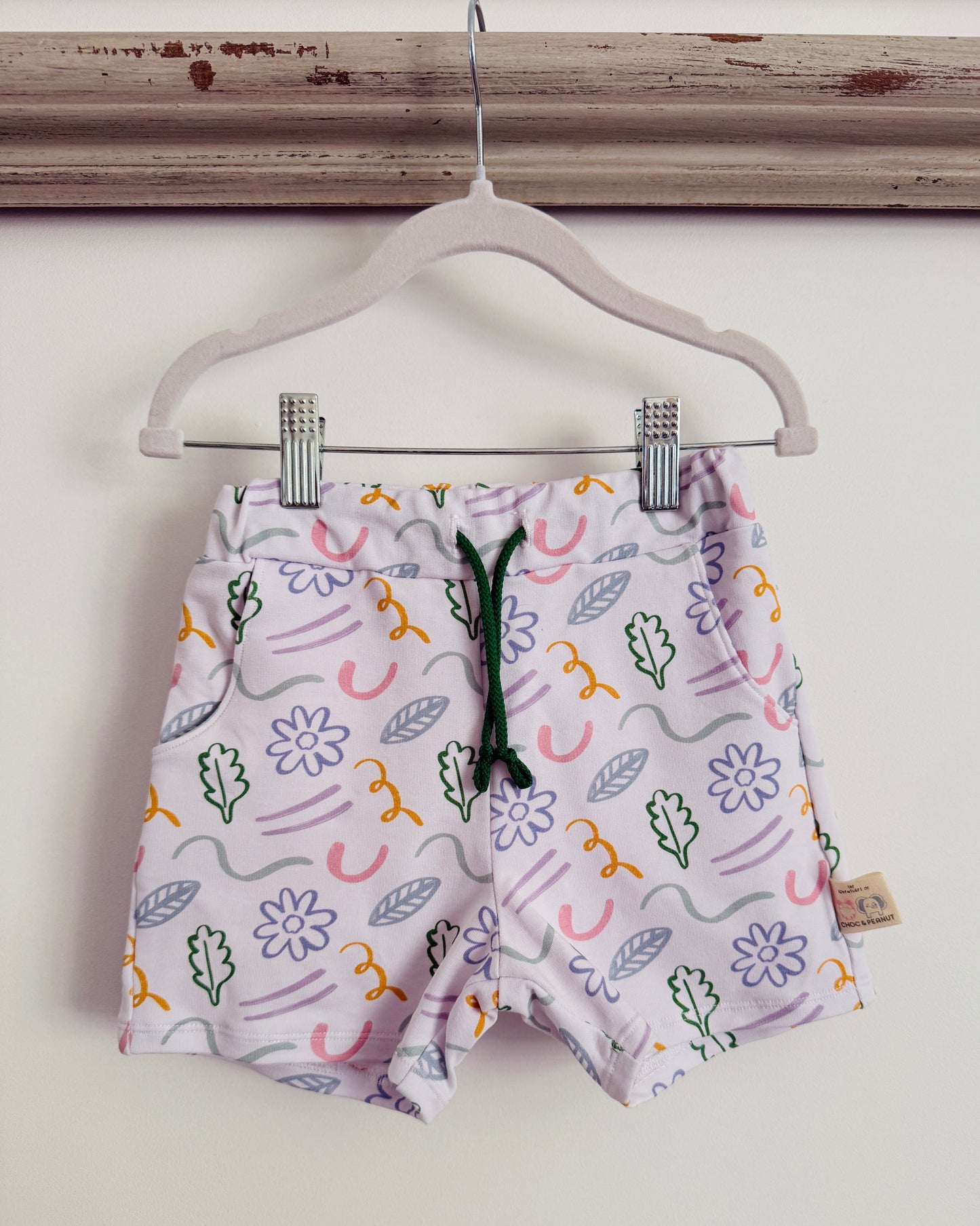C&P Floral Squiggle Organic Jersey Shorts