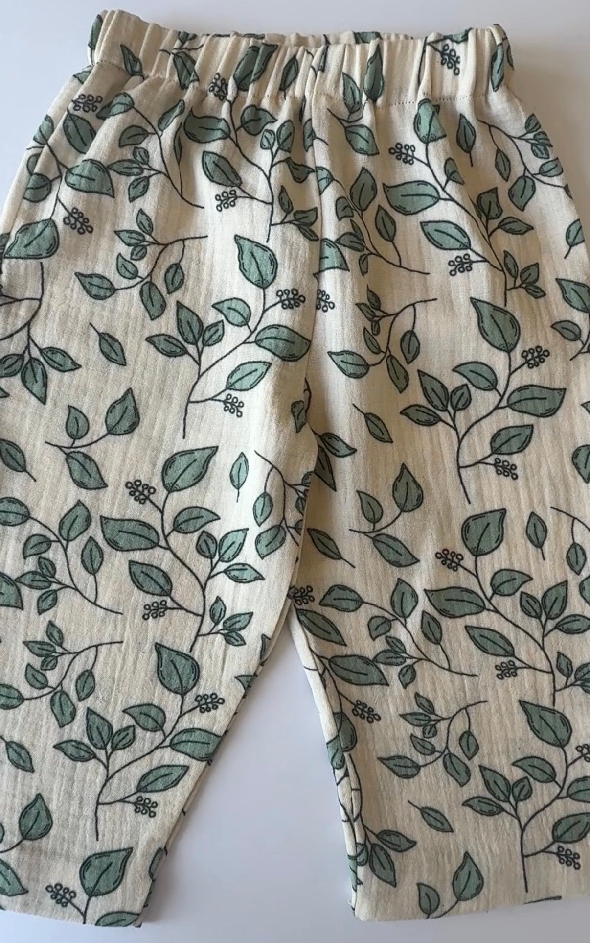 100% Cotton Muslin Kids Trousers with Leaf detail