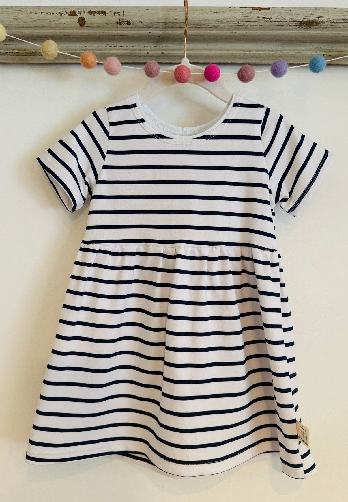 Classic Navy Stripe certified Jersey Kids Dress