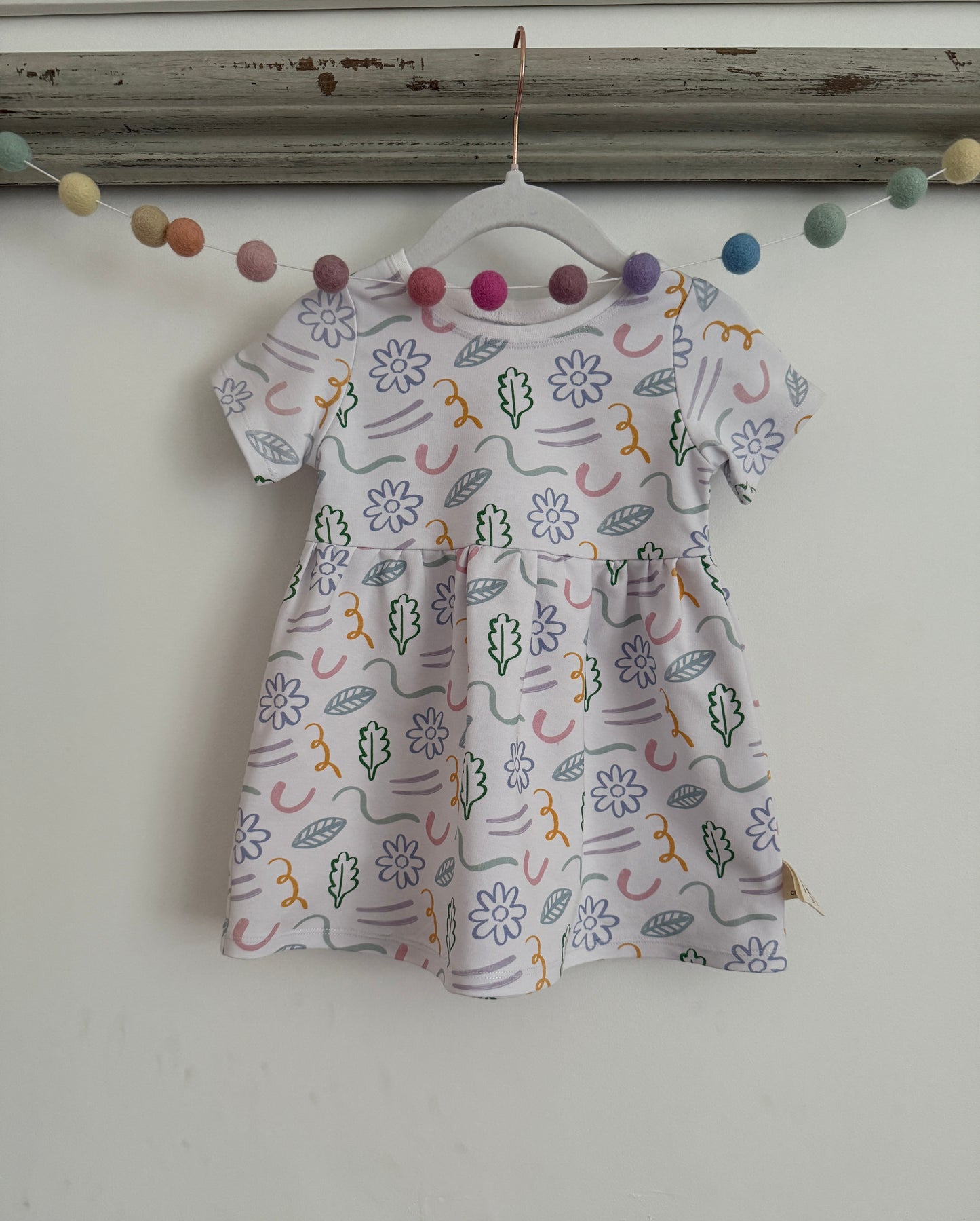 Exclusive Floral print childrens stretchy dress