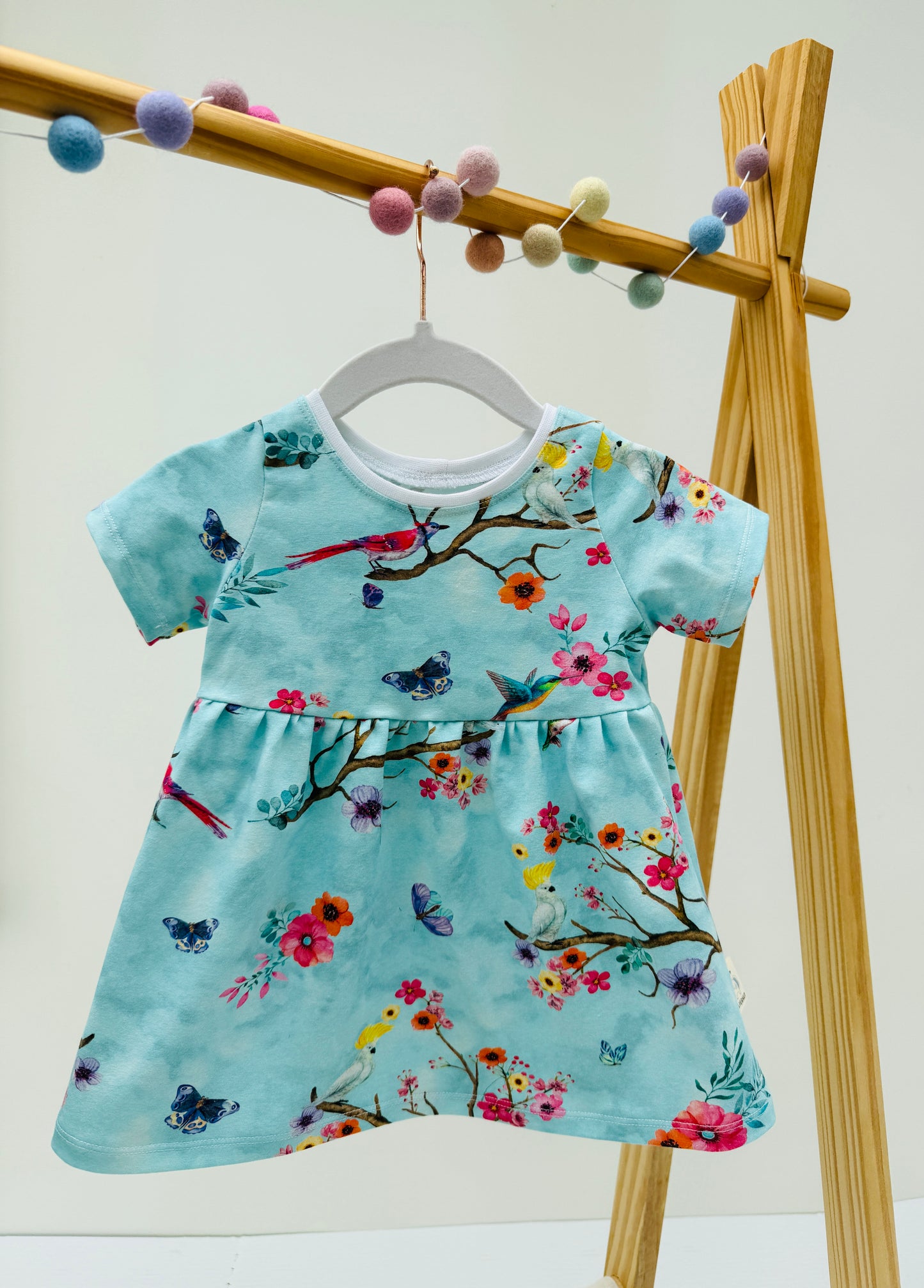 Exotic Bird & Butterfly Organic Jersey Dress