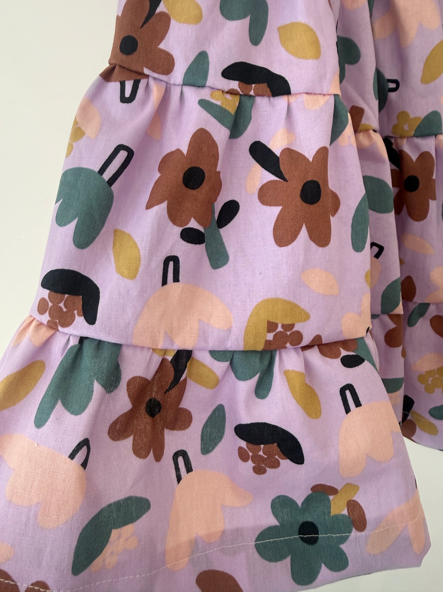 100% Cotton Floral Lilac Girls strappy Dress