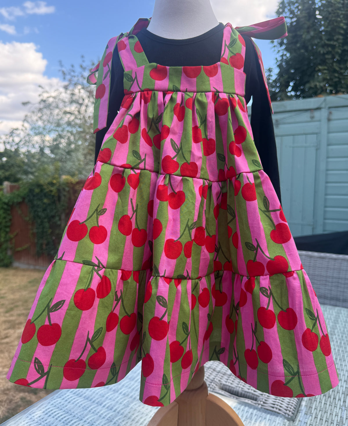 100% Cotton Cherry Girls strappy Dress