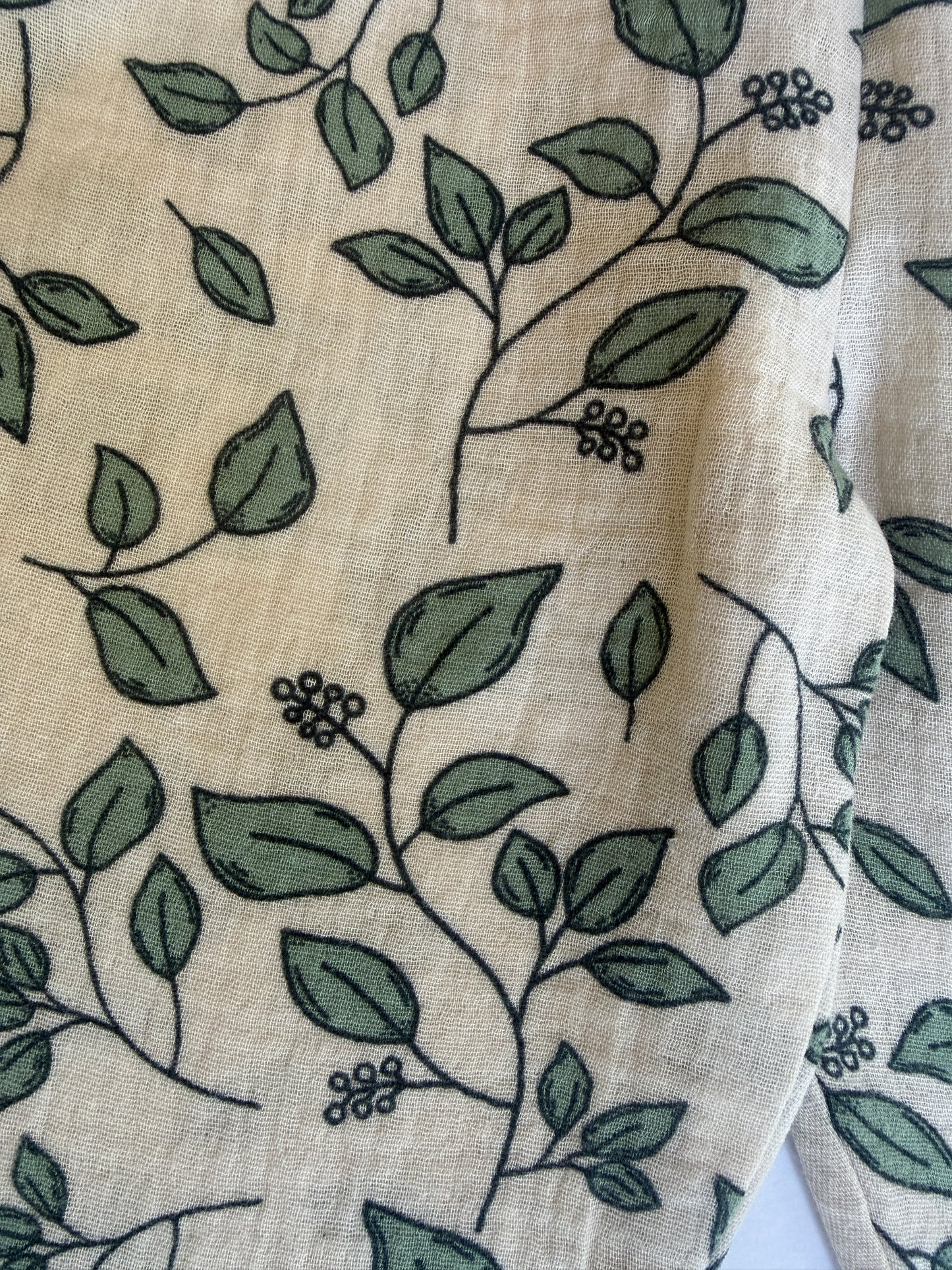 100% Cotton Muslin Kids Trousers with Leaf detail