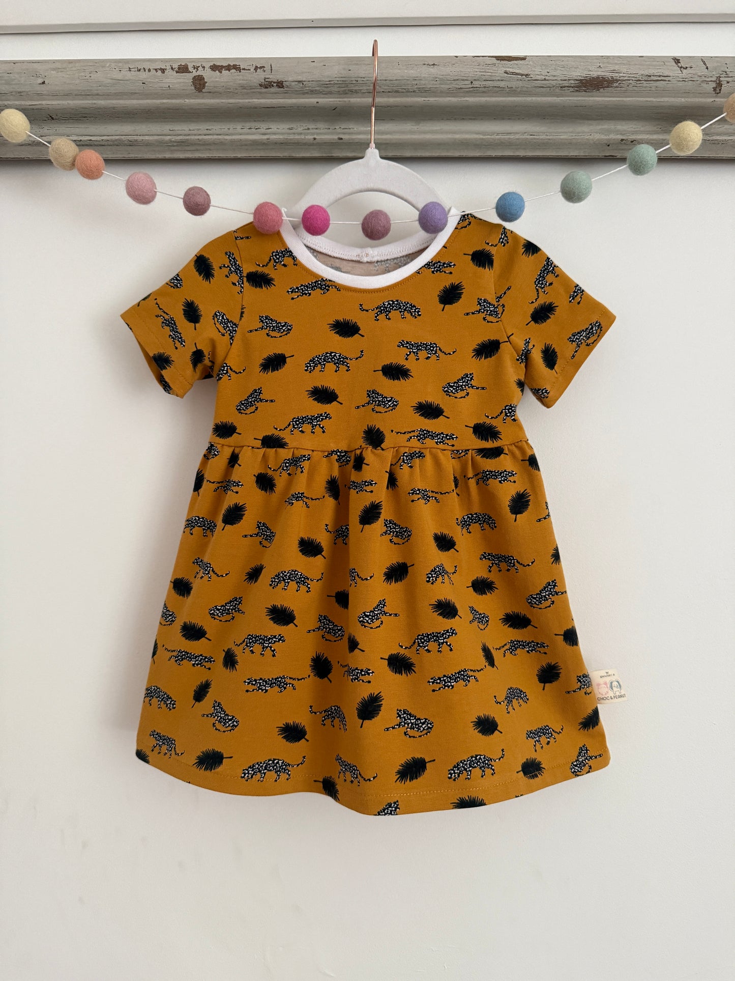 Organic Cheetah & Feather Jersey Dress