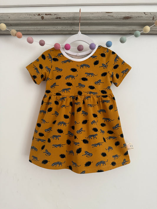 Organic Cheetah & Feather Jersey Dress