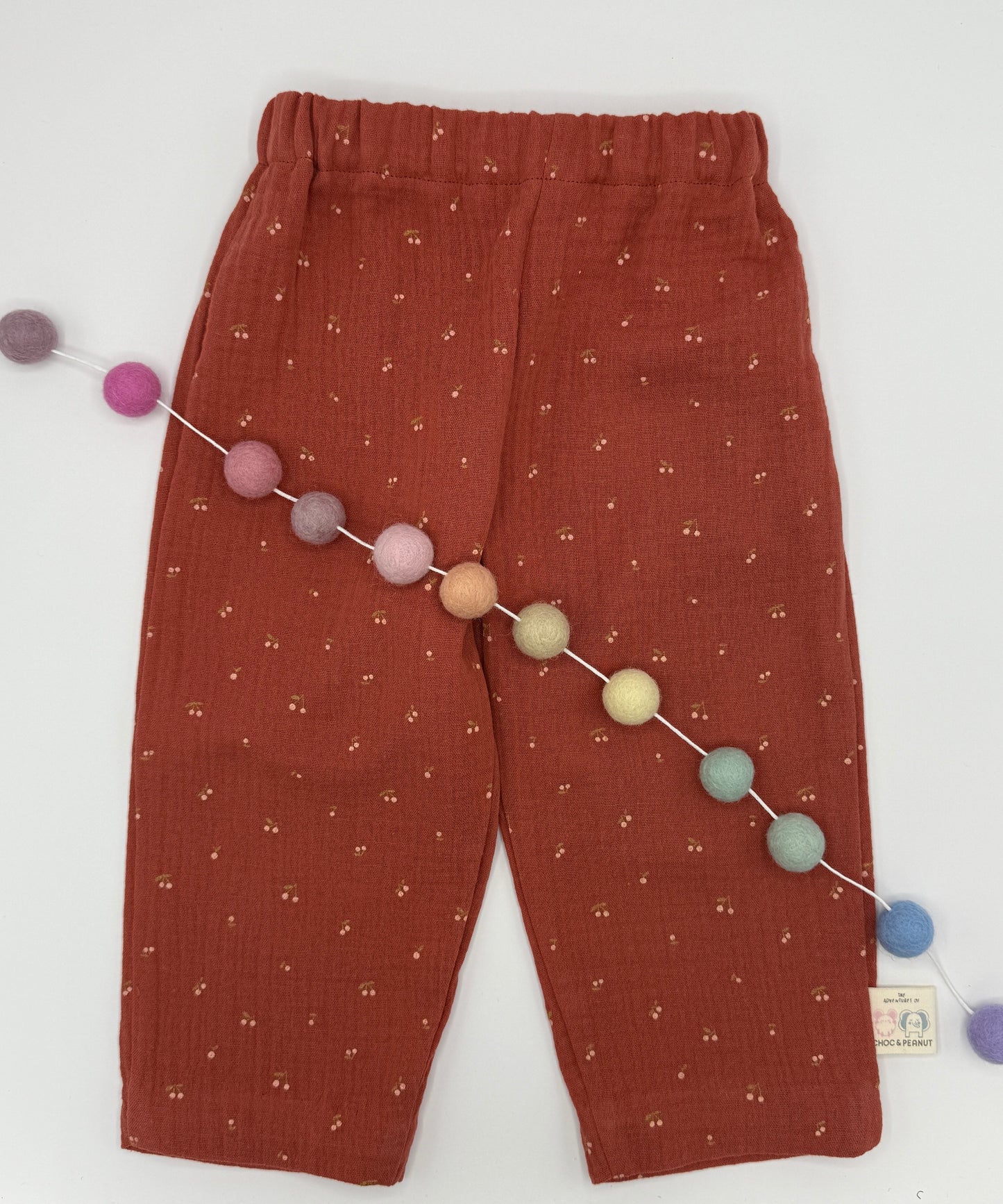 100% Cotton Muslin Kids Cherry Trousers