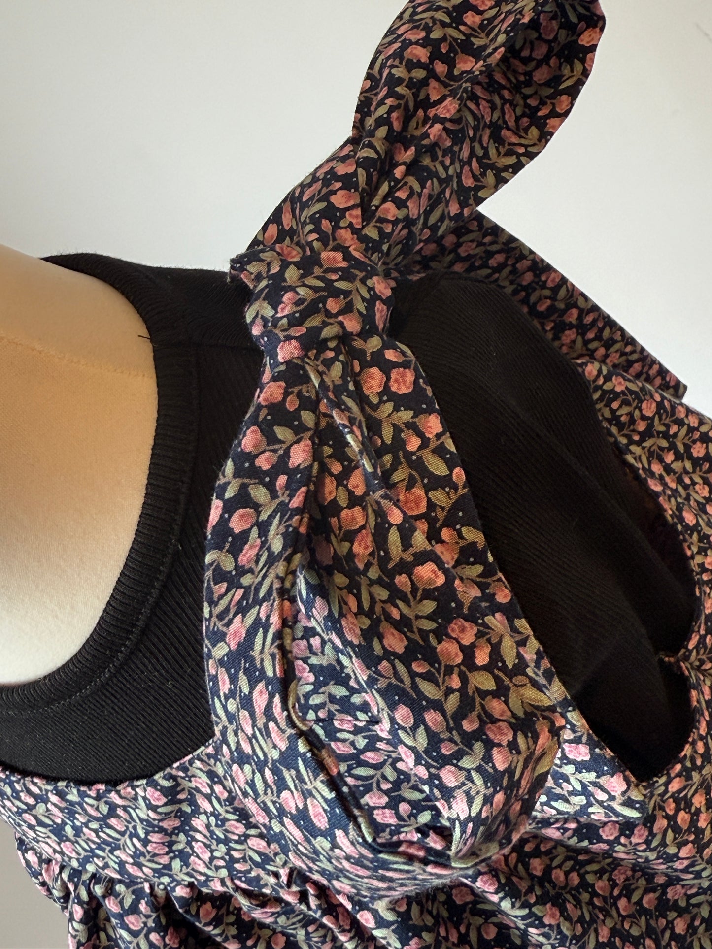 100% Organic Cotton Navy Rose Garden Strappy Dress