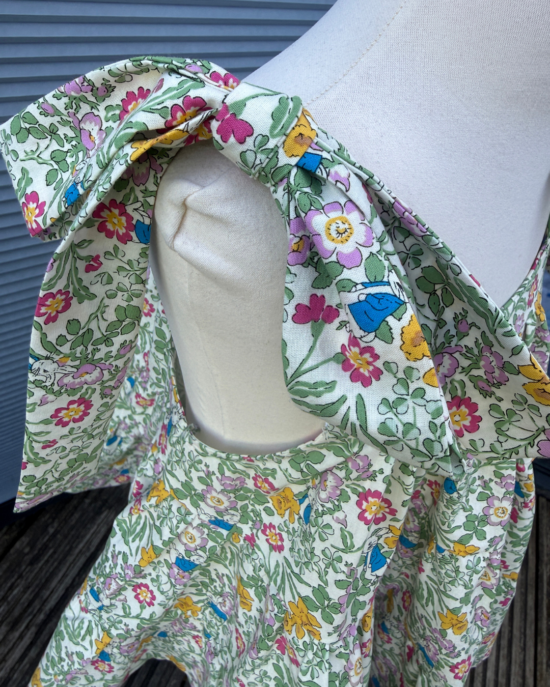 100% Cotton Bunny Garden Girls Strappy Dress