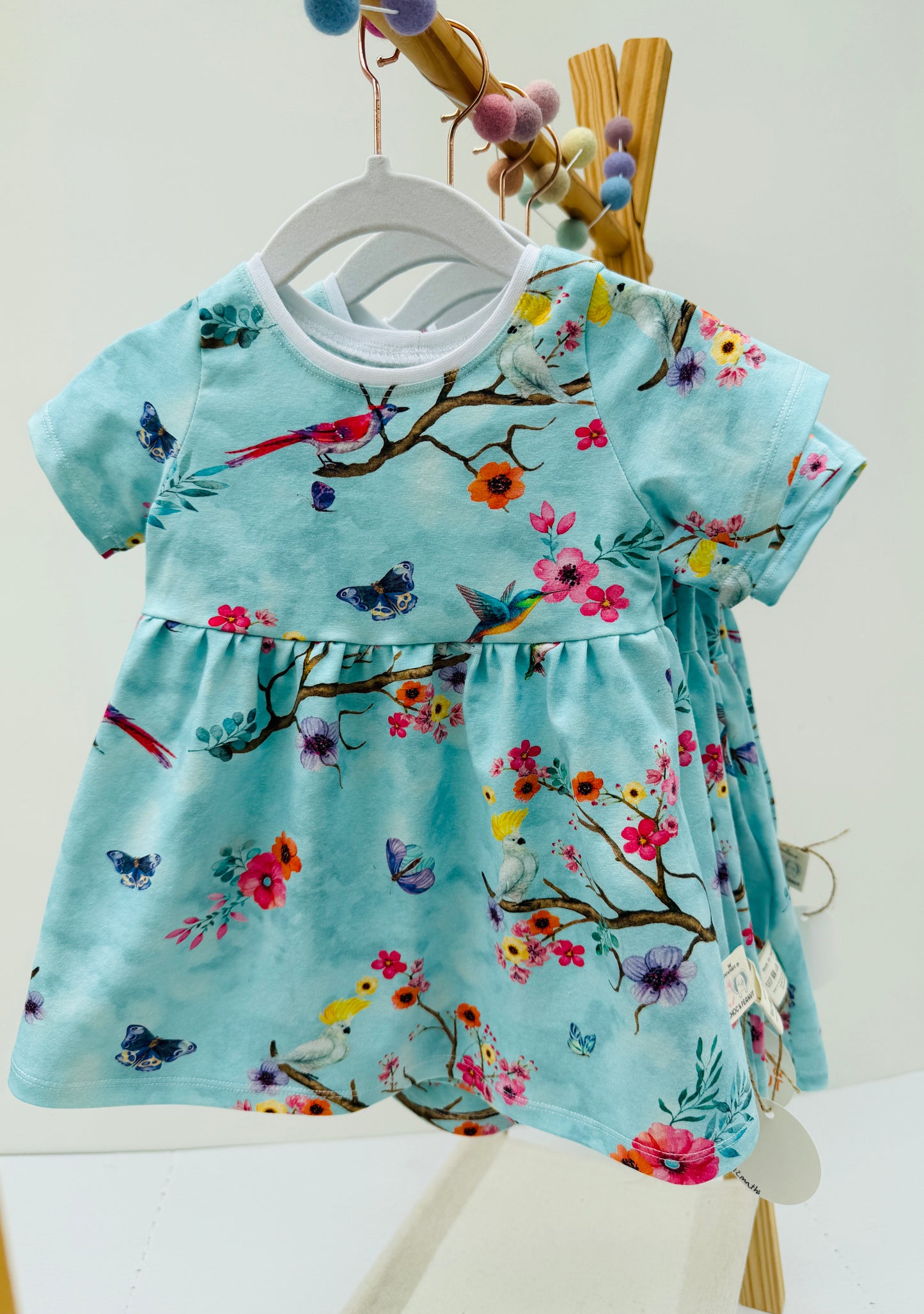 Exotic Bird & Butterfly Organic Jersey Dress