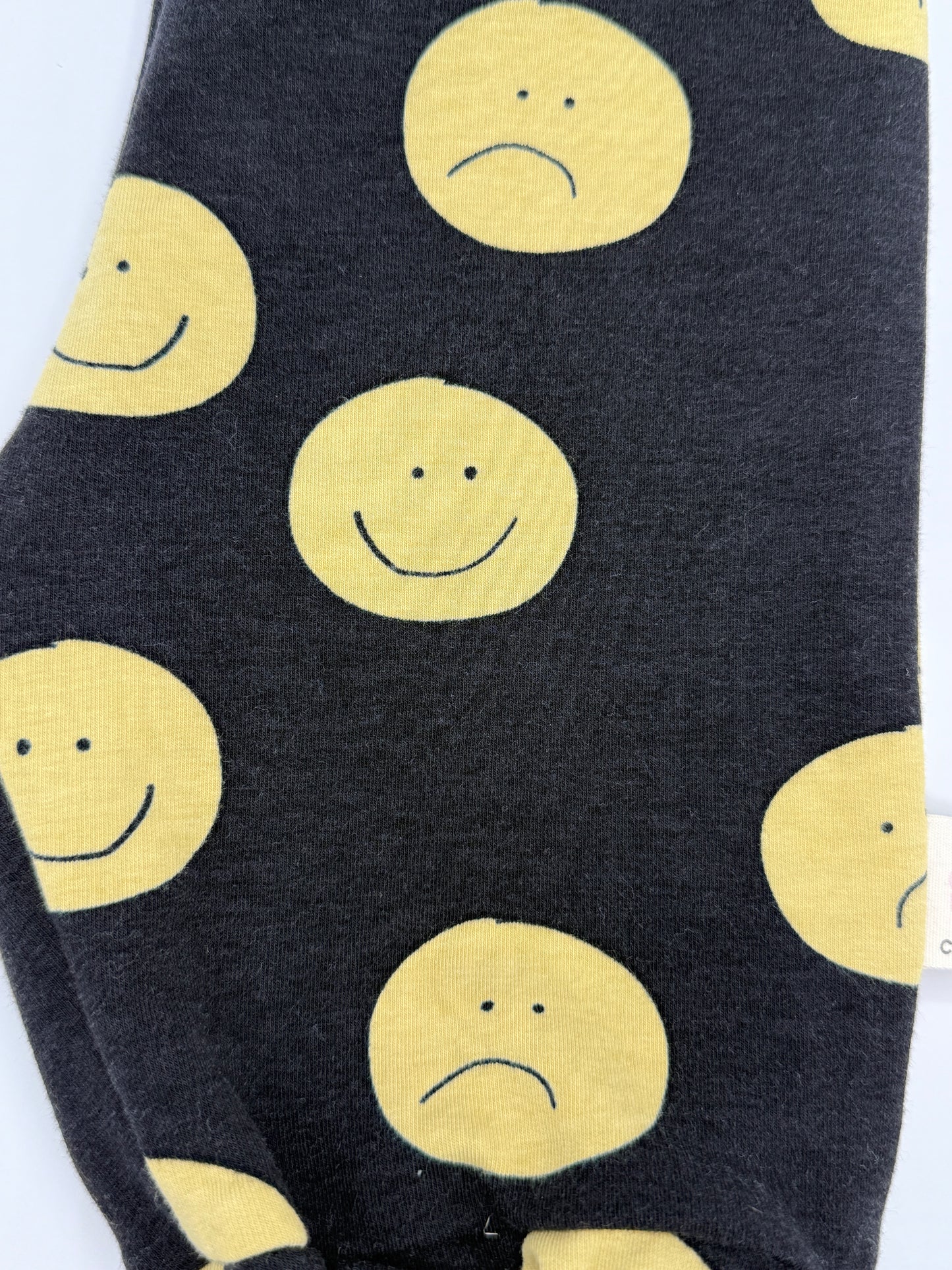 Black sustainable Unisex Kids Sweatpants with happy/sad faces