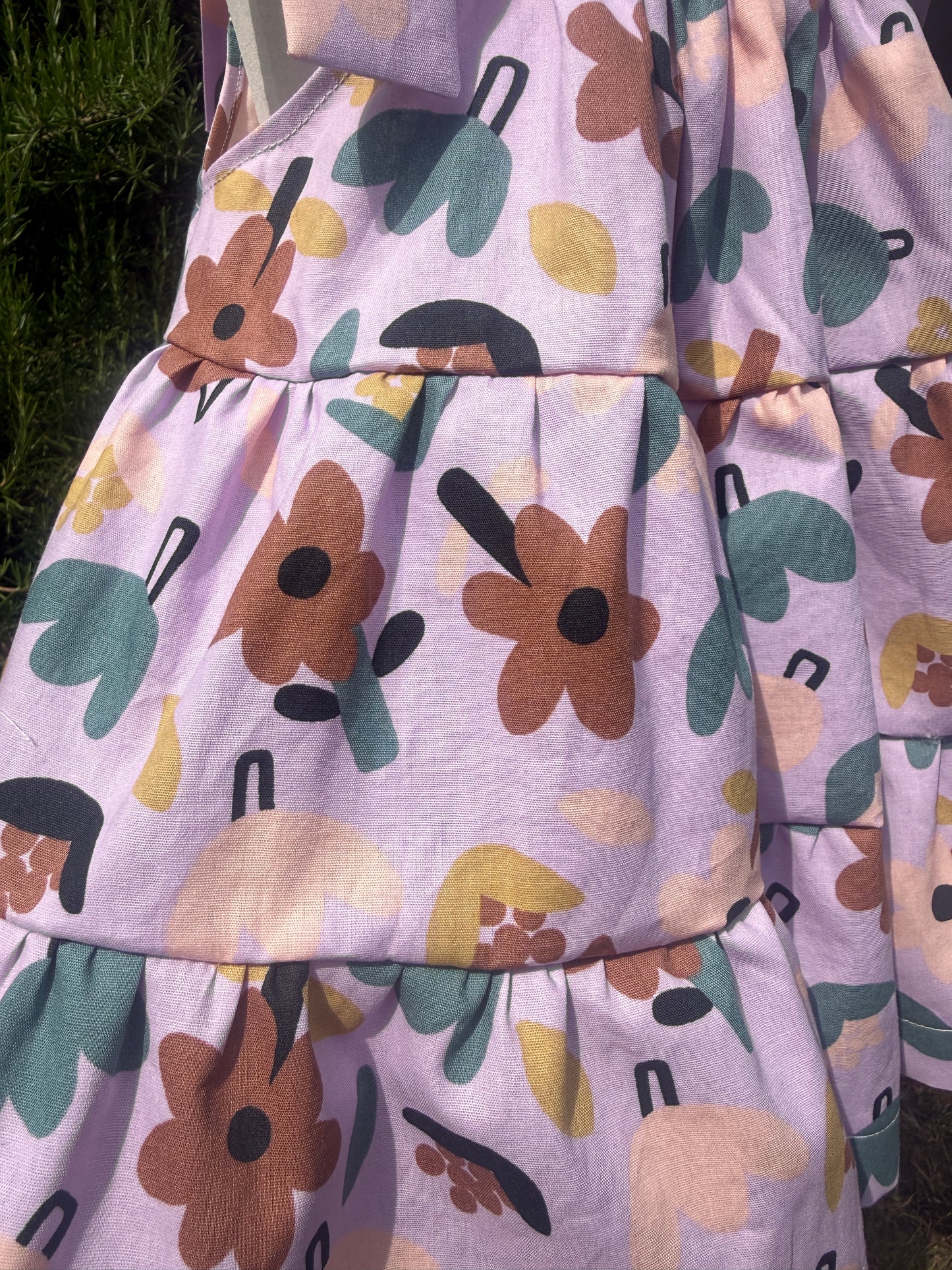 100% Cotton Floral Lilac Girls strappy Dress