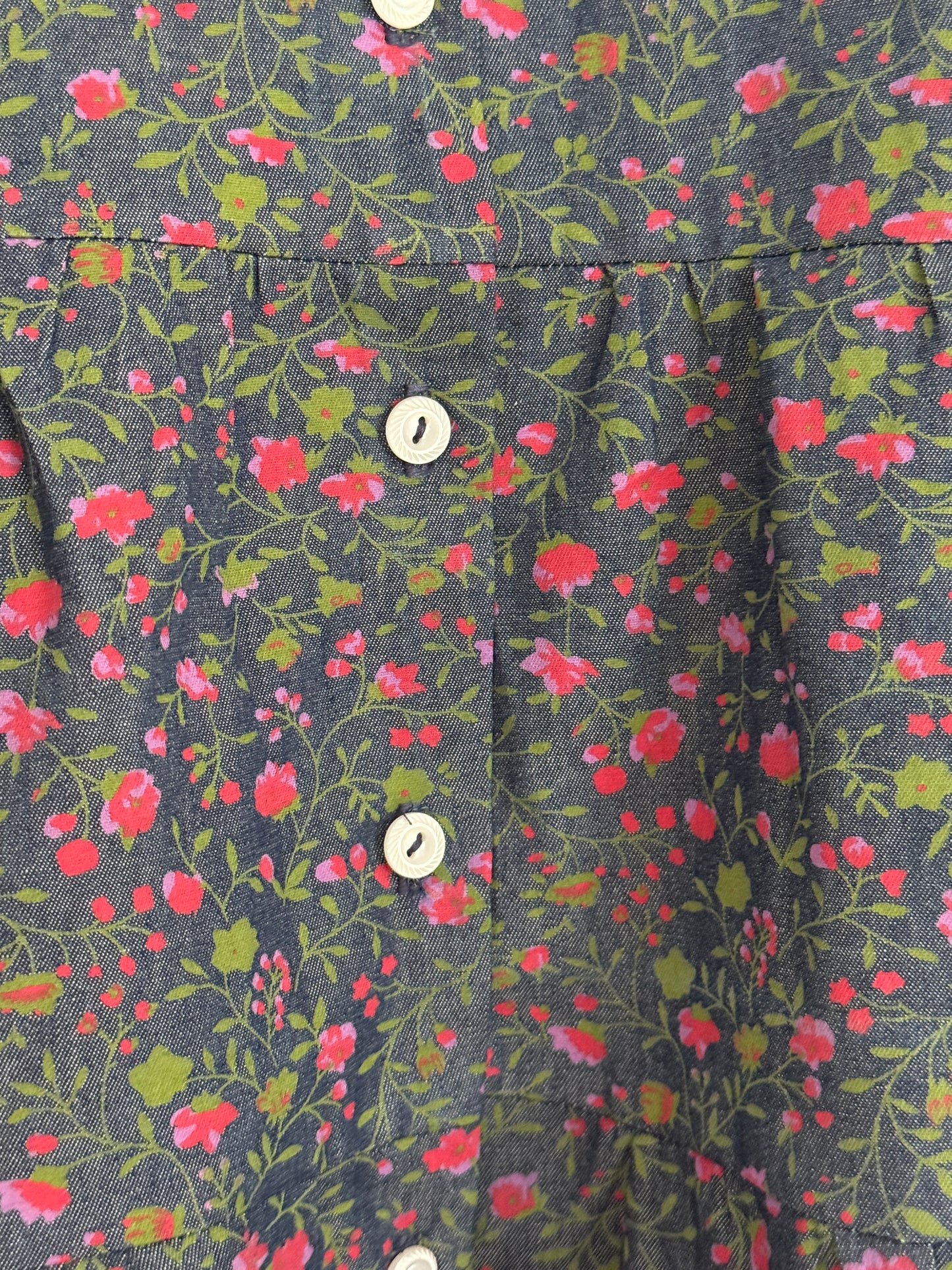 Cotton Floral Tiered Girls Dress with Collar