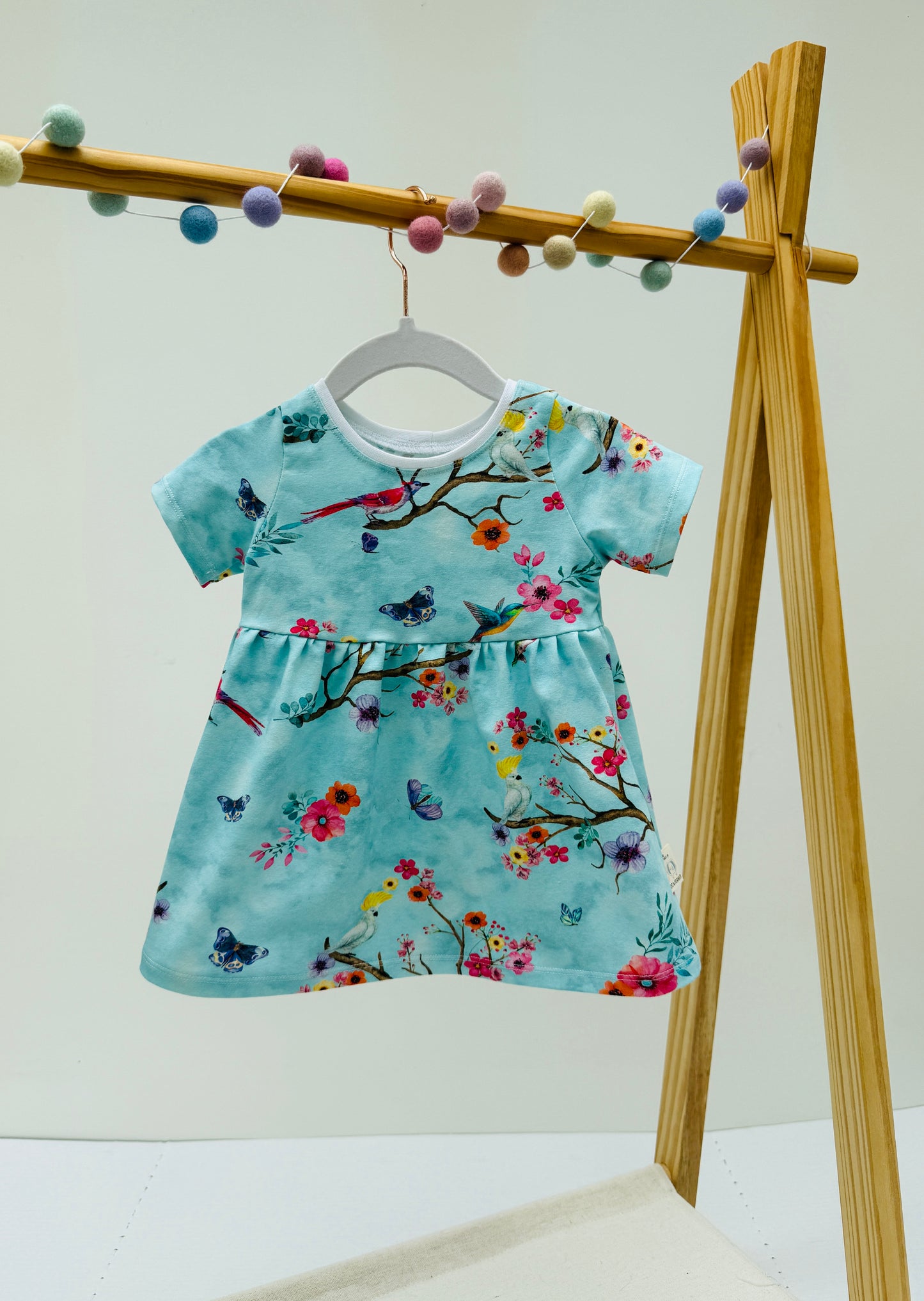 Exotic Bird & Butterfly Organic Jersey Dress