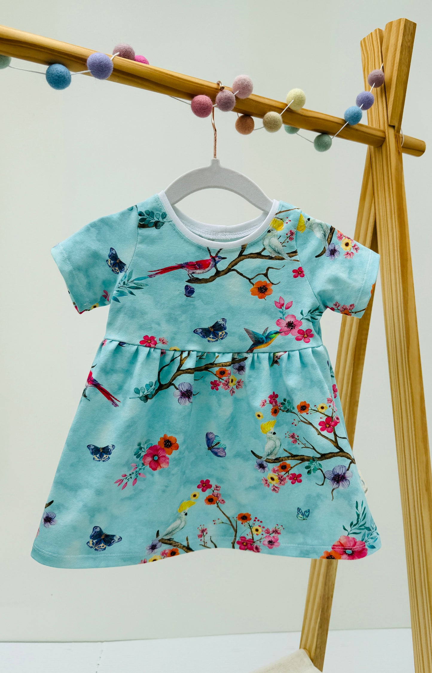 Exotic Bird & Butterfly Organic Jersey Dress