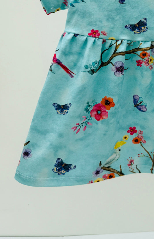 Exotic Bird & Butterfly Organic Jersey Dress