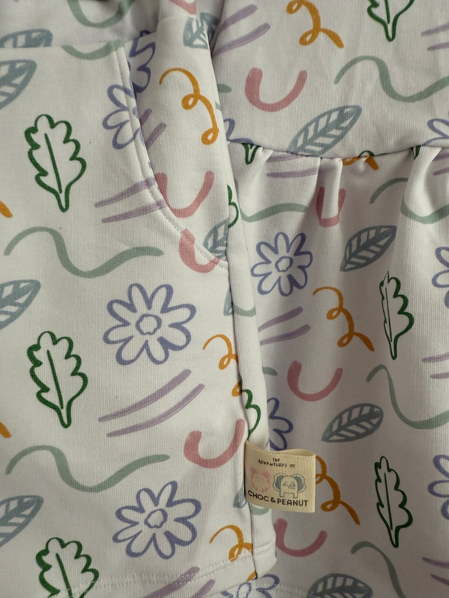 C&P Floral Squiggle Organic Jersey Shorts