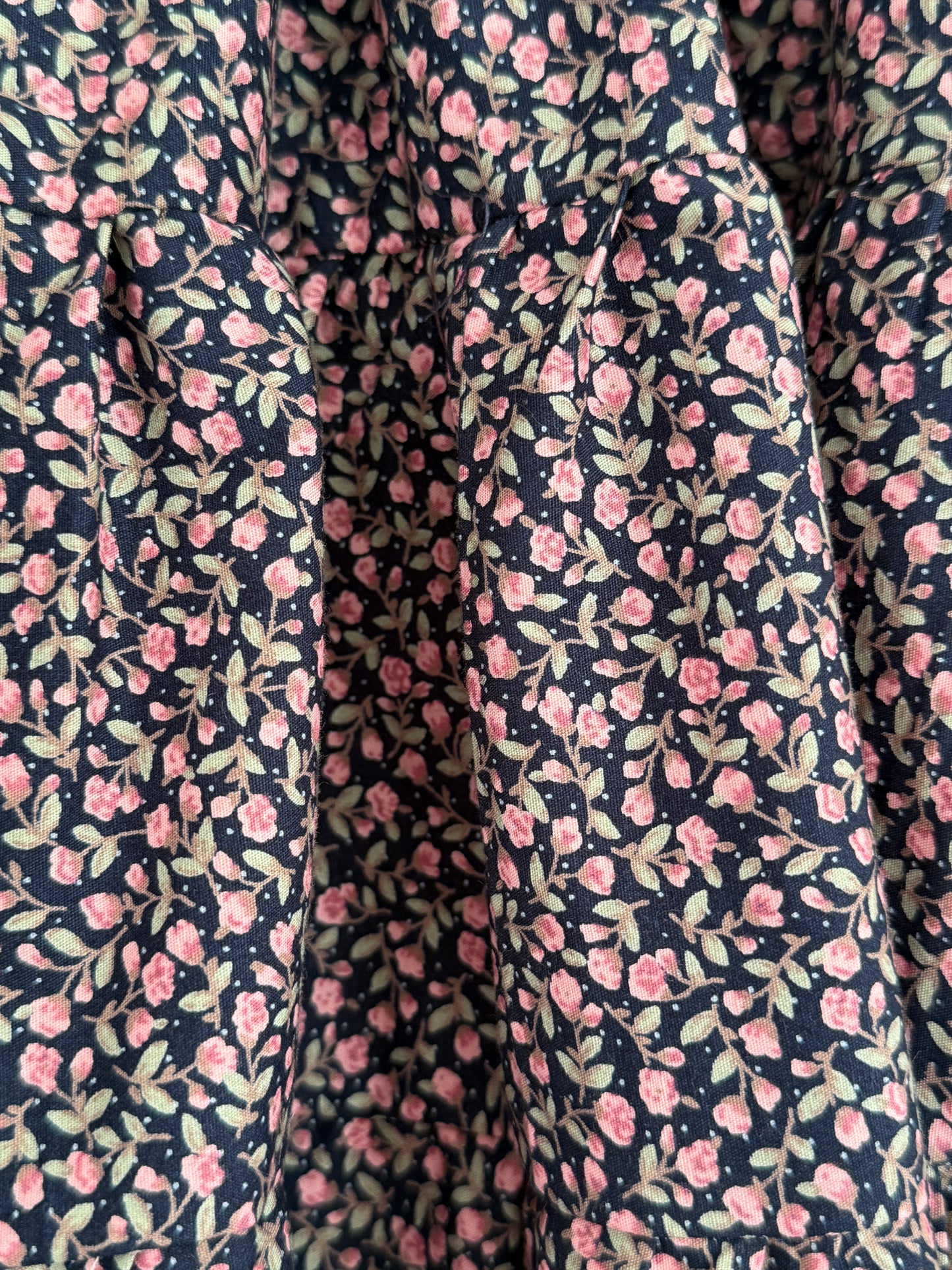 100% Organic Cotton Navy Rose Garden Strappy Dress