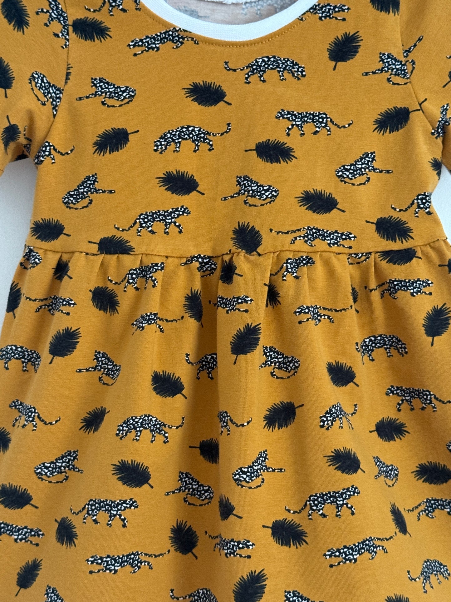 Organic Cheetah & Feather Jersey Dress