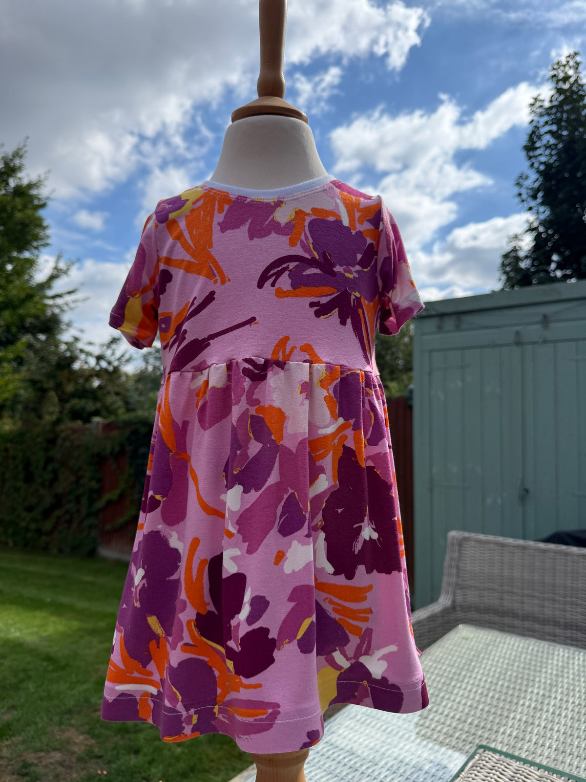 Abstract Colour Splash certified Jersey Kids Dress