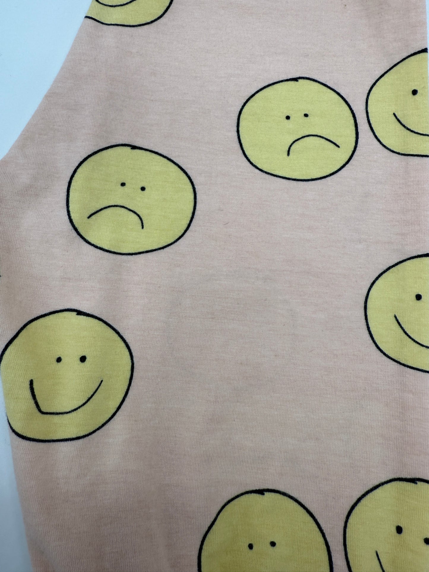 Pink sustainable Unisex Kids Sweatpants with happy/sad faces