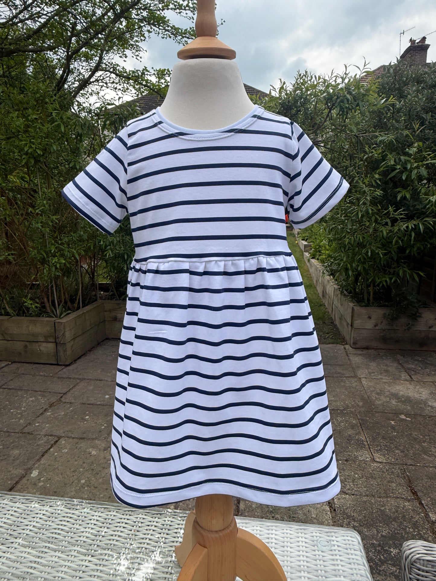 Classic Navy Stripe certified Jersey Kids Dress