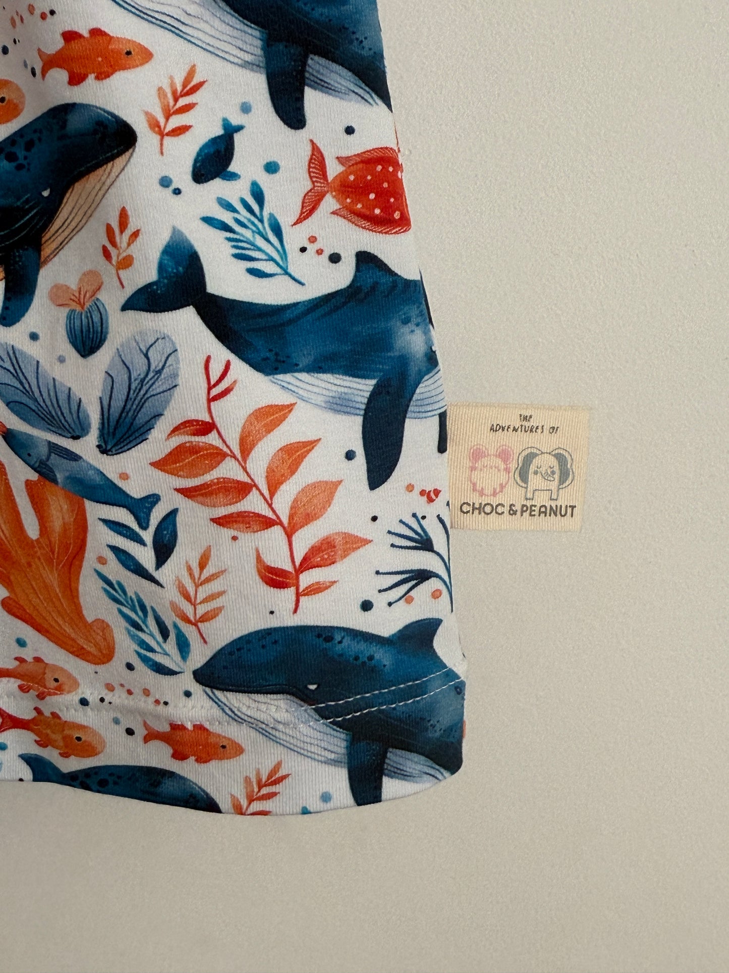 Whale under the Sea Organic Jersey Kids Dress