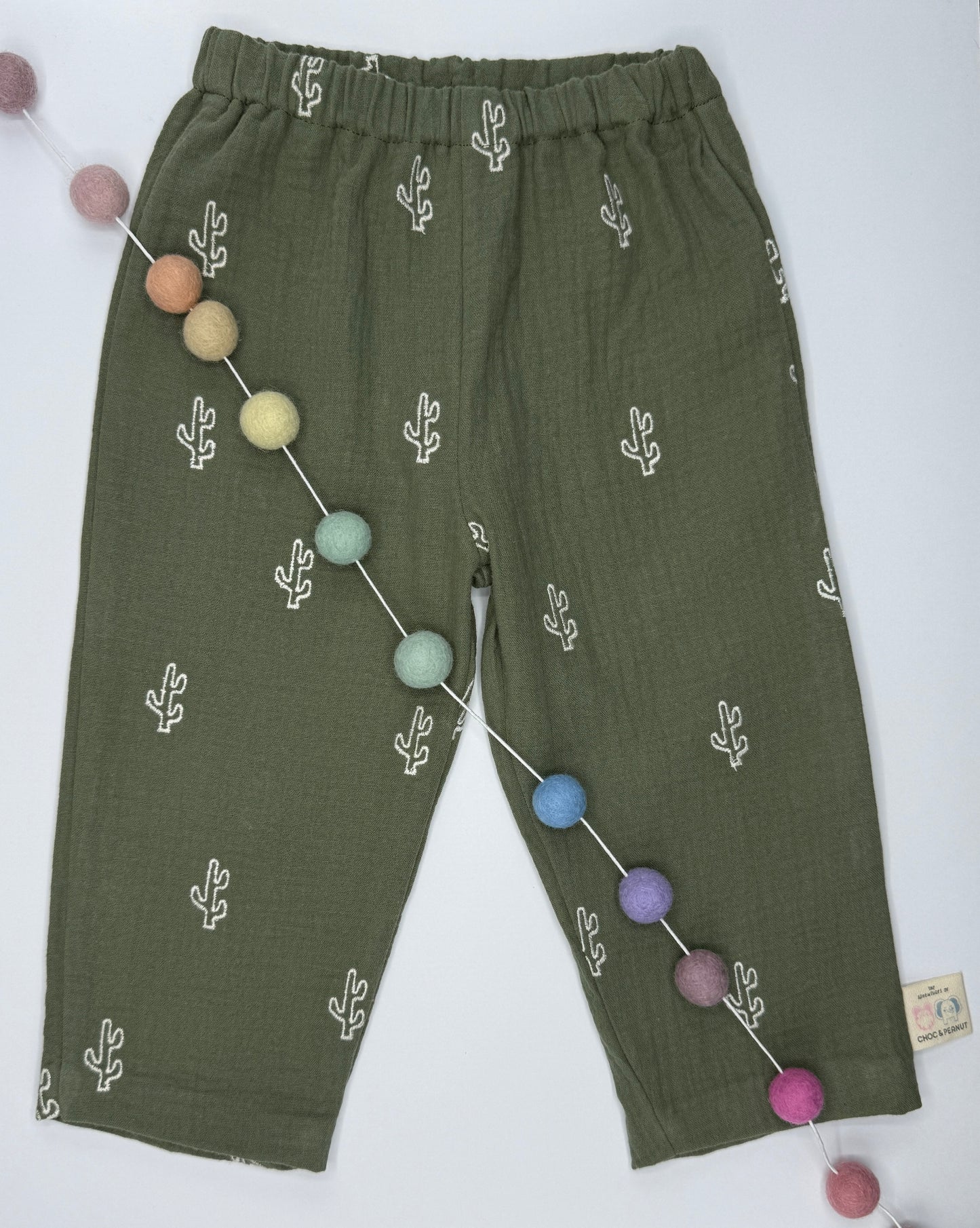 100% Cotton Muslin Kids Cactus Trousers