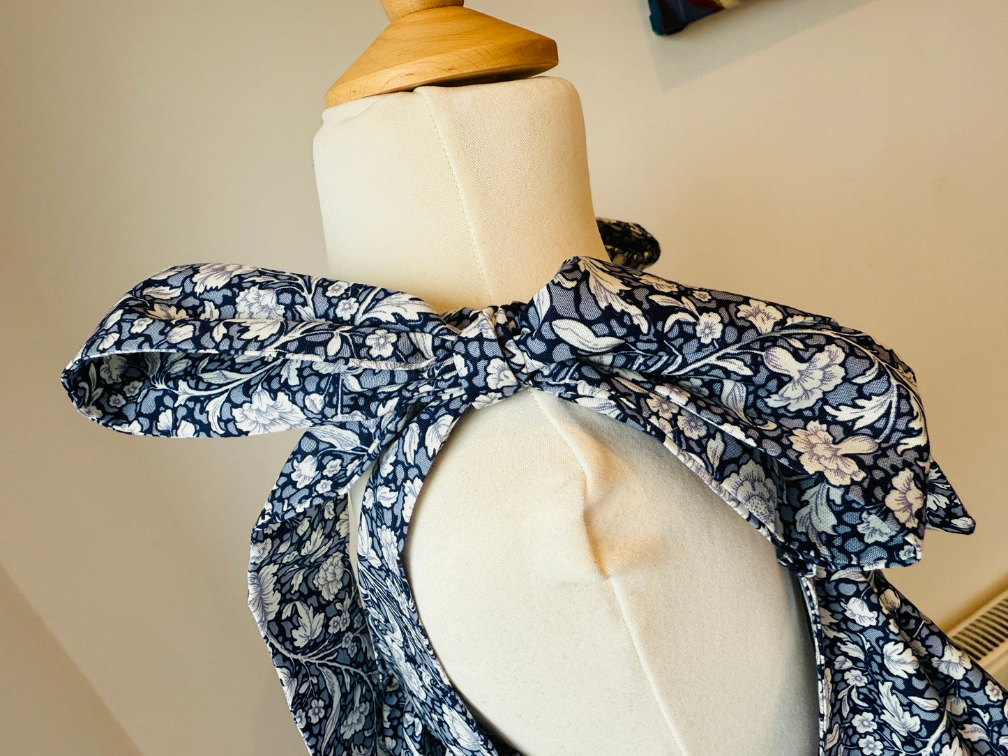 100% Organic Cotton Floral Navy & White Tiered Dress