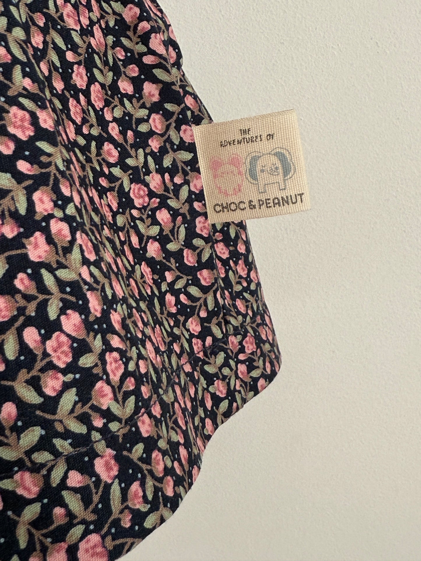 100% Organic Cotton Navy Rose Garden Strappy Dress