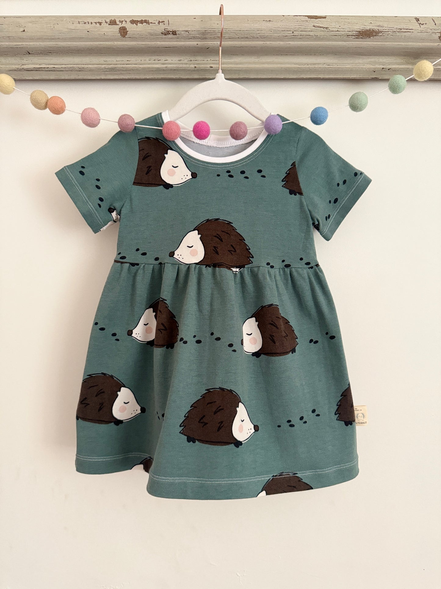 Organic Hedgehog print Jersey Dress